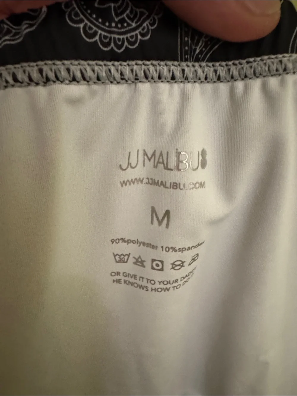 MEN’s JJ Malibu Black Paisley Swim Briefs with Drawstring size MEDIUM (29-32)